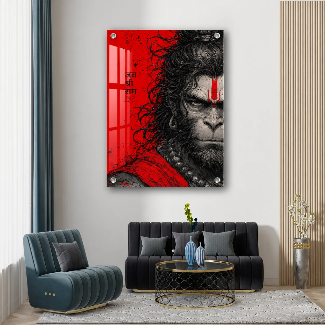 Hanuman Ji Acrylic Painting – Bajrang Bali Wall Art